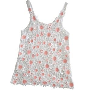 Hobie girls Tank Dress Swimsuit Swimwear Cover Up, White Dollop of Daisy L-XL